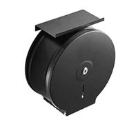 Bonbela Distributeur de Rouleaux de Papier Toilette, Support Mural (Noir | Structure Incassable et Anti-rayures, Bord dentelé pour une Déchirure Facile Seule Main, Serrure ntivol pour