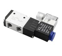 Bonbela Électrovanne électrique 2 Positions 3 Voies, Entrée PT 1/4" avec | Corps en Alliage D'aluminium, Raccords Push to Connect de 6 Mm, Silencieux pour Circuits Pneumatiques, Commande à Bobine