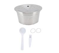 Bonbela Ensemble de Capsule de café en Acier Inoxydable, Filtre réutilisé, Joint, Brosse, Cuillère, Plaque de Presse en Poudre, EDG DG325