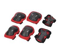 Bonbela Ensemble D'équipement de Protection pour Patins à roulettes pour Adultes, Genouillères, Coudières, Protège-Poignets avec Coque en éponge PE de 10 Mm D'épaisseur pour Les Amateurs (Rouge)