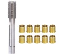Bonbela Filetage de bougie d'allumage - Outils de réparation - Moteur à essence - Métal - M14 x 1,25 - Inserts et kit de robinet M16 x 1,25