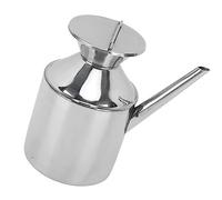 Bonbela Flacon distributeur d'huile en acier inoxydable de 450 ml - Design ergonomique - Facile à verser - Multifonction - Pour sauce soja, vinaigre, huile de cuisson avec curling carré sans bavure