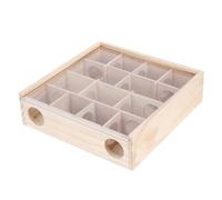 Bonbela Hamster Maze Petit jouet d'activité pour animaux de compagnie, labyrinthe interactif en bois, avec 16 trous d'entrée, 13 compartiments pour hamsters, souris, gerbillons