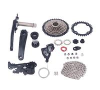 Bonbela Kit de chaîne de vélo 10 vitesses avec manivelle d'inertie 42T et manivelle en alliage d'aluminium pour une performance polyvalente (anneaux de chaîne 32T)