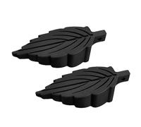 Bonbela Lot de 2 Butées de Porte Robustes sans Perçage pour Bas de Porte avec Poignée Texturée en Forme de Feuille Souple pour Portes en Bois, Verre et Métal (Noir)