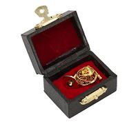 Bonbela Mini Corne Française, Instrument de Musique Miniature, Réplique en Laiton, Modèle de Mini Corne en Métal avec Boîte de Rangement pour Les Amateurs de Musique, pour Enfants