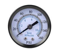 Bonbela Mini Manomètre 40 Mm, Plaque de Cadran, Double échelle de Mesure Barre/Psi, Marquages clairs, Boîtier en Métal, Filetage NPT 1/8" avec Plage 0-160 Psi 0-10 Bar pour Compteur