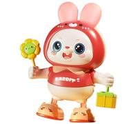 Bonbela Musical Dance Bunny Toys Head-up Training Jouet de danse électronique pour nouveau-né Maison en plein air (Rose)