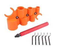 Bonbela Outil d'ébavurage de tuyaux en PVC, kit de dissolvant de bavures de tuyau avec règle de profondeur pour 1/4 3/8 1/2 5/8 3/4 Pouce Cuivre Aluminium PEX PPR CPVC Tuyaux