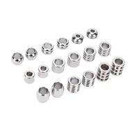 Bonbela Perles de Cheveux Viking, 18 Pièces de Perles de Cheveux en Acier Inoxydable pour Tressage de Barbe, avec Paroi Intérieure Brillante pour Bijoux de, Conception Simple