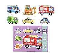 Bonbela Puzzle bébé Jigsaw Motif véhicule animal Pédagogie d'impression colorée Jouet de puzzle pratique