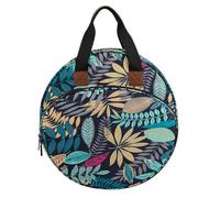 Bonbela Sac à broder 600D Oxford Tools Sac de rangement avec projet de broderie et kits d'outils de point de croix (feuilles bleues)