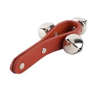 Bonbela Shaker de Cloche en Cuir avec 3 Cloches pour L'éducation Musicale | Instrument de Percussion pour la Danse, la Formation de L'attention, L'accompagnement de Groupes, les Nourrissons et les