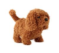 Bonbela Simulation de Chien en Peluche Teddy Dog Plush Toy 25 * 18 * 12 Simulation ÉLECTRIQUE Teddy TOET Plush Toy Intelligent Chog Tyt Appellera Walking Puppy Animal for Kids (Brun)