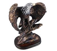 Bonbela Statue D'aigle en Résine, Décoration D'aigle, Style Rétro Patriotique avec de Riches Détails, Peinture Bronzée pour Bureau, Maison, café, Cadeau