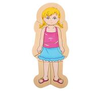 Bonbela Structure du corps humain en bois, jouet intelligent en brique multicouche, jouet éducatif précoce (fille)