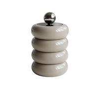 Bonbela Support Qtip, Conteneur de Stockage de Coton-tige en Résine Fait à la Main avec Couvercle d'étanchéité, Design Rétro Moderne pour Cadeau D'organisateur de Maquillage de (Kaki)