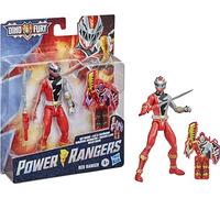 Bonbell Power Rangers Dino Fury Red Ranger 6-inch Action Figure Toy Inspired by TV Show with Dino Fury Key and Dino-Themed Accessory for Ages 4 and Up