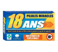 STC - Boite de Médicament Bonbon Humoristique ? Pilules Miracles Anniversaire 18 ans