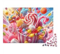 Bonbon Sucette Douceur Puzzle, 1000 Pièces Jeu Difficile pour Adultes | 52x38cm Réduction Du Stress, Décoration Intérieure, Passe-temps Intellectuel, Carton, Cadeau D'anniversaire