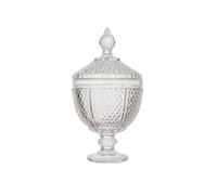 Bonbonnière verre Design Diamant HOME DECO FACTORY H31 cm - Transparent
