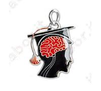 Bonbonnière diplôme Tabor pendentif cerveau Neurologie bain Argent et émail + Boîte