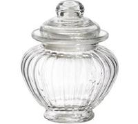 HOME DECO FACTORY - KA0258 Bonbonnière en Verre Arrondie - Ø 10 cm - Bocal Transparent avec Couvercle Hermétique - Conçu pour Conserver Douceurs et Épices - Couleur Transparente