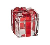 Generique Bonbonnière en verre "Cadeau" 11 cm Rouge