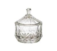 HOME DECO FACTORY – Bonbonnière en verre KA0270 ciselée transparente 200 ml – Parfaite pour cadeau