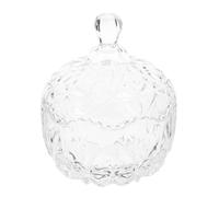 Bonbonnière en Verre Transparente, Boîte à Bijoux Décorative Élégante | Couvercle Intégré, Style Simple et Raffiné, pour Salle de Bain, Coiffeuse, Mariages et Fêtes