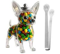 Bonbonnière Transparente en Forme de Chien Chihuahua, Contenant Hermétique Réutilisable pour Biscuits, Bonbons, Friandises et Dosettes de Café, Décoration de Cuisine Cadeau