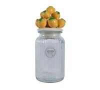 Bonbonnière Verre Céramique Citrons Rétro Vintage Nostalgie Décoration de table Ø11cm H27cm