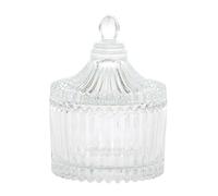 BONBONNIÈRE VERRE STRIÉ ÉCRIN PRÉCIEUX 9CM Transparent