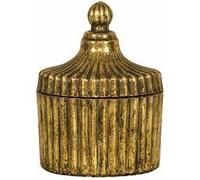 bonbonnière verre strié écrin précieux 9cm vieux or - générique 4723p Jaune G