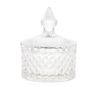 BONBONNIÈRE Verre Style Impérial 11x11 cm Bocal en Verre de Qualité Alimentaire Réutilisable Passe au Lave-Vaisselle Couvercle Rabattable Design Élégan