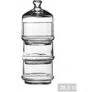 Bonbonnière - WADIGA - 3 Niveaux Empilables - Verre Transparent - H.28,5 cm - Dia.9,5 cm
