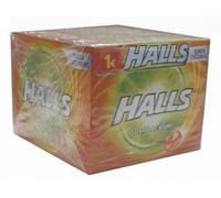 Halls® | Bonbons rafraîchissants sans sucre | Halls® Agrumes Citron Orange Lime | Bonbons au goût d'agrumes avec vitamine C - 20 pièces (640 Gr)