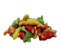 Bonbons aux fruits poissons multicolores dans les couleurs vert, orange, jaune et rouge, 175 g