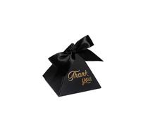 Bonbons Cadeau Boîtes Doré Thank You Candy Box Thank You For The Triangular Candy Box, Which Is The First Choice For Wedding Present Box Presents(Black,20PCS_7.5X7.5X7.5CM)