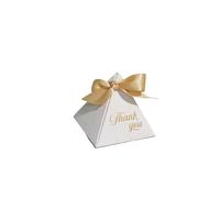 Bonbons Cadeau Boîtes Doré Thank You Candy Box Thank You For The Triangular Candy Box, Which Is The First Choice For Wedding Present Box Presents(Light Grey,50PCS_7.5X7.5X7.5CM)