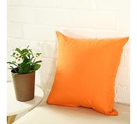 Bonbons Couleur Taie d'oreiller Couverture Simple Solide Couleur taies d'oreiller décoratives Noir Blanc Gris Rouge Jaune Coloré Taie d'oreiller Couverture-Orange,60x60cm
