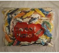 Bonbons CROCODILES sucrées légèrement acidulés Gélifiés Halal Assortis, Sachet 1kg, Multicolore sucré, Goût FRUITS, 180 Pièces, Format Familial pour Fête et Evènement, Candy et bar à bonbons