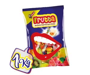Bonbons durs remplis Incap Gusto Fruits assortis Sachet de 1 kg sans gluten