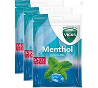 Bonbons Menthe 72 g Vicks Sans SUCRE Lot de 3 Paquets de 72g