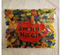 Bonbons MINI OURSONS Gélifiés LISSE Halal Assortis, Sachet 1kg, Multicolore lisse, Goût Fruits, 180 Pièces, Texture Lisse, Format Familial pour Fête et Evènement