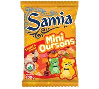 Bonbons Mini Oursons Halal à la gélatine de bœuf - Parfum fruité - Sachet de 200 g - Certifiés par un organisme reconnu, sans alcool - Lot de 4