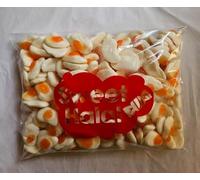 Bonbons OEUFS Gélifiés LISSE Halal Assortis, Sachet 1kg, Multicolore lisse, Goût Fruits, 180 Pièces, Texture Lisse, Format Familial pour Fête et Evènement