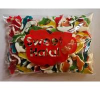 Bonbons Requin Gélifiés LISSE Halal Assortis, Sachet 1kg, Multicolore lisse, Goût Fruits, 180 Pièces, Texture Lisse, Format Familial pour Fête et Evènement