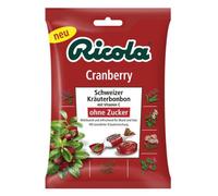 Bonbons suisses aux herbes Ricola Cranberry sans sucre, fruités 75g
