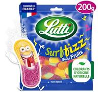 Bonbons surfizz piquants aux fruits LUTTI - Le sachet de 200G Lot De 4 - Par Lot